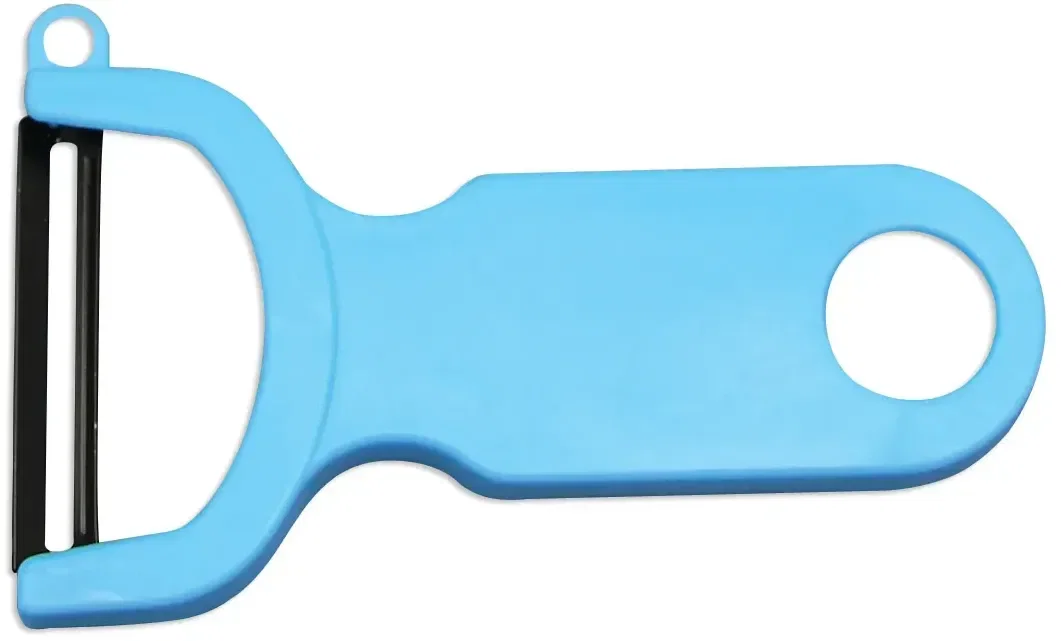 Peeler-Pal Vegetable Peeler. Stainless steel vegetable peeler with vinyl blade guard for grocery store giveaways, view 4