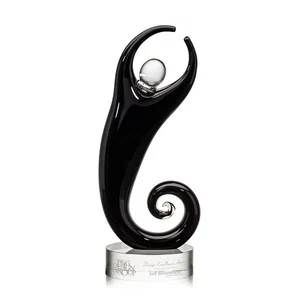 Glass Figure Award With Deep-Etch-Only Decoration