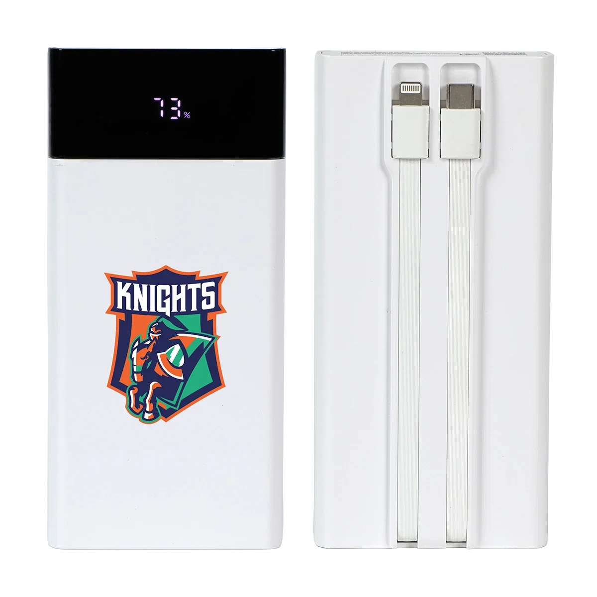Custom Pemberley 65W Power Bank for Laptops, front view of the branded power bank