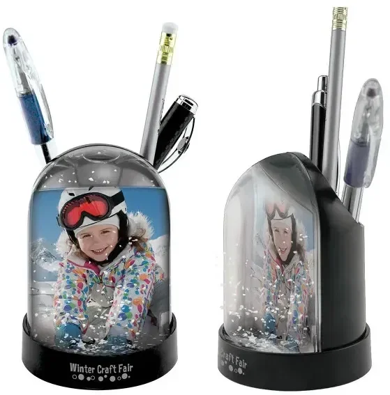 Logo Pencil Cup Snow Globe — view 1