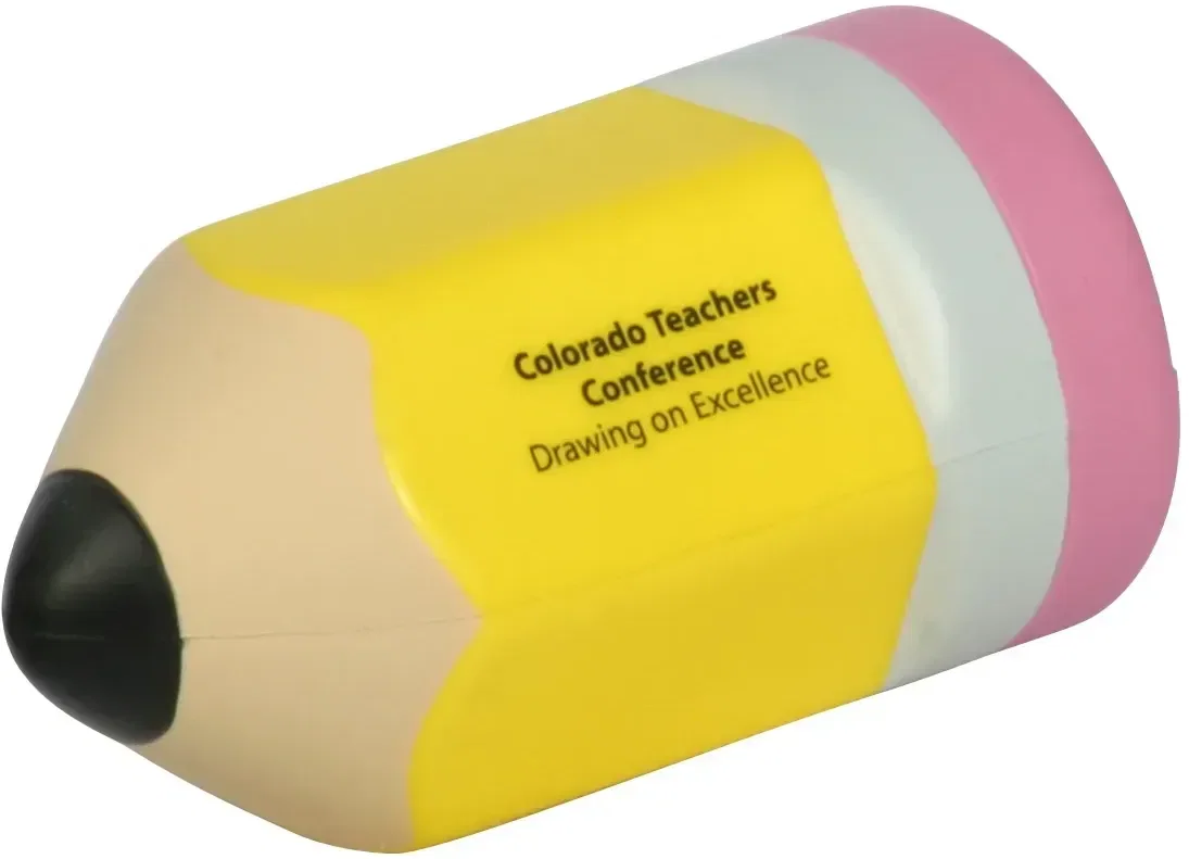 Pencil Stress Reliever, custom No. 2 pencil foam squeeze toy for branded back-to-school logo giveaways