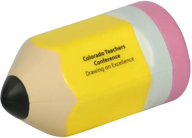 Pencil Stress Reliever, custom No. 2 pencil foam squeeze toy for branded back-to-school logo giveaways