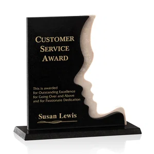 Botticino Marble and Granite Award with Facing Female Profiles