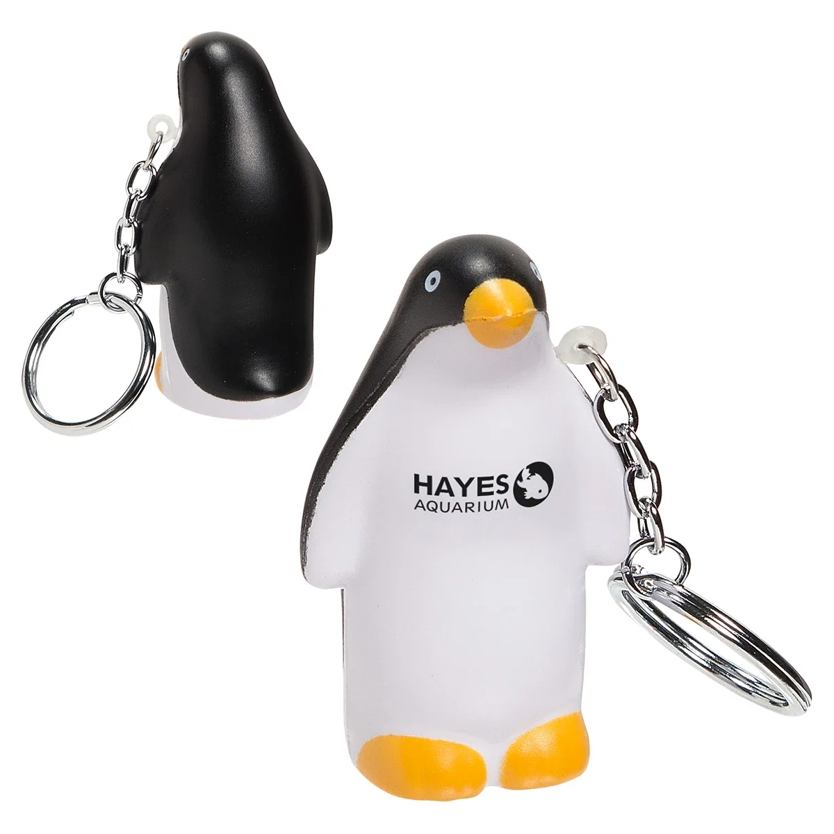 Penguin shaped polyurethane stress reliever key chain