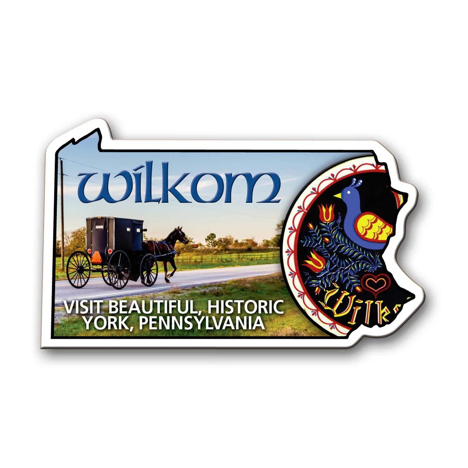 Custom Printed Pennsylvania State Magnet — view 2