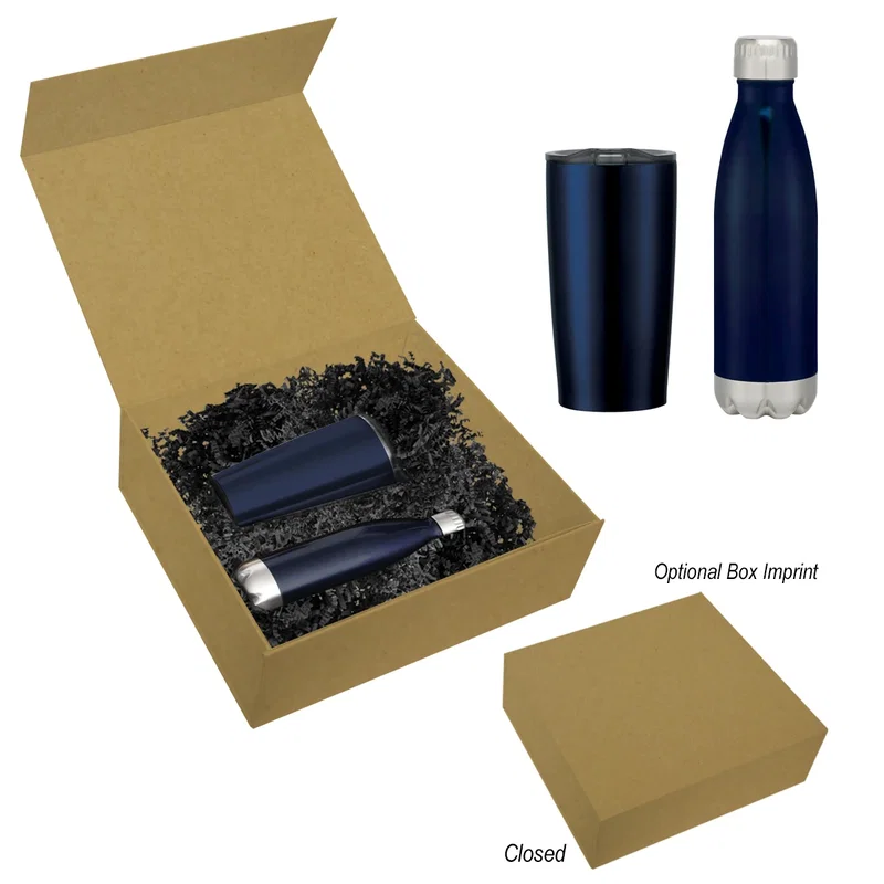 Closed box viewed at an angle before unwrapping