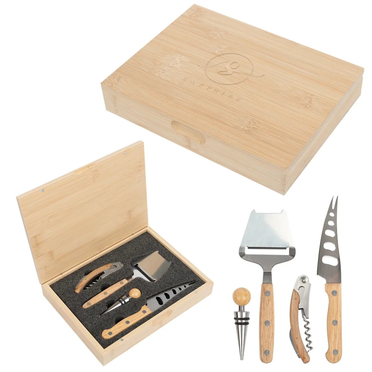Angled view of the entertaining gift set for hosts