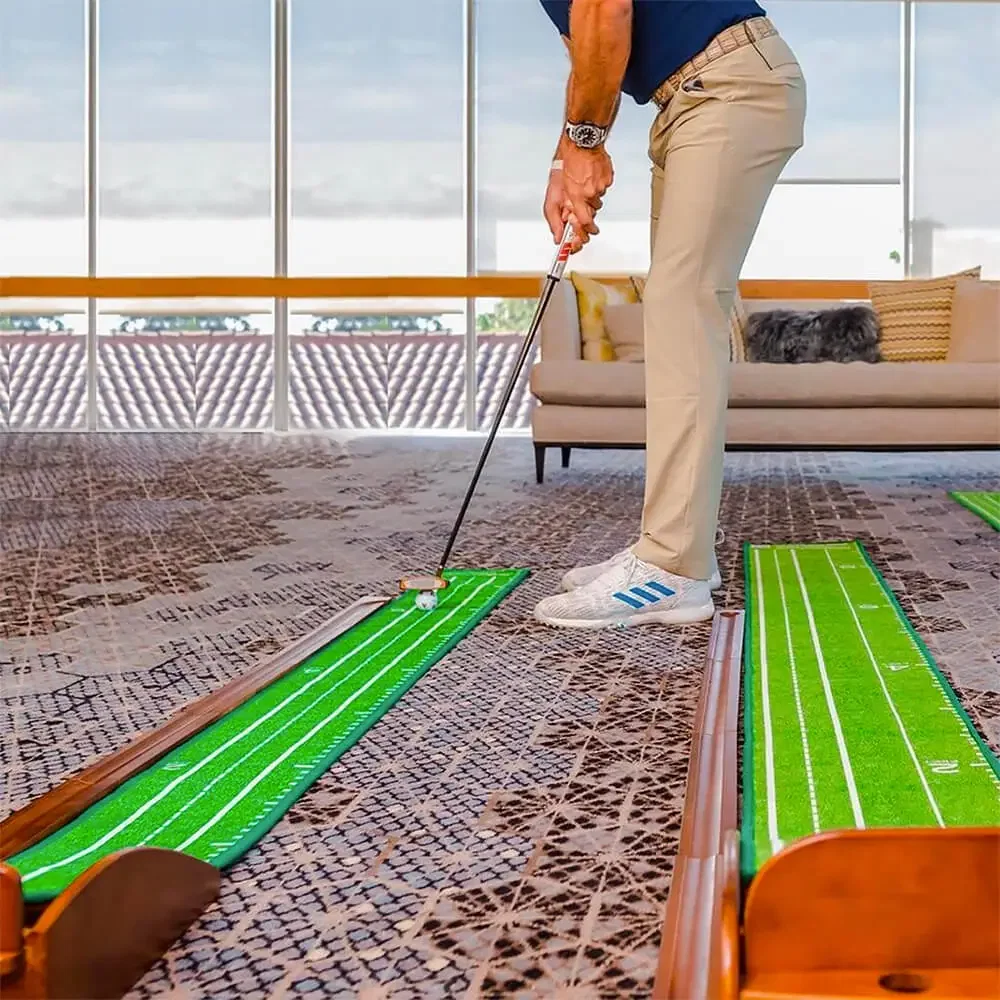 Perfect Practice Putting Mat Compact Edition - 8' FT in use