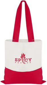 Personalized Flat Tote with Colored Accent Handles