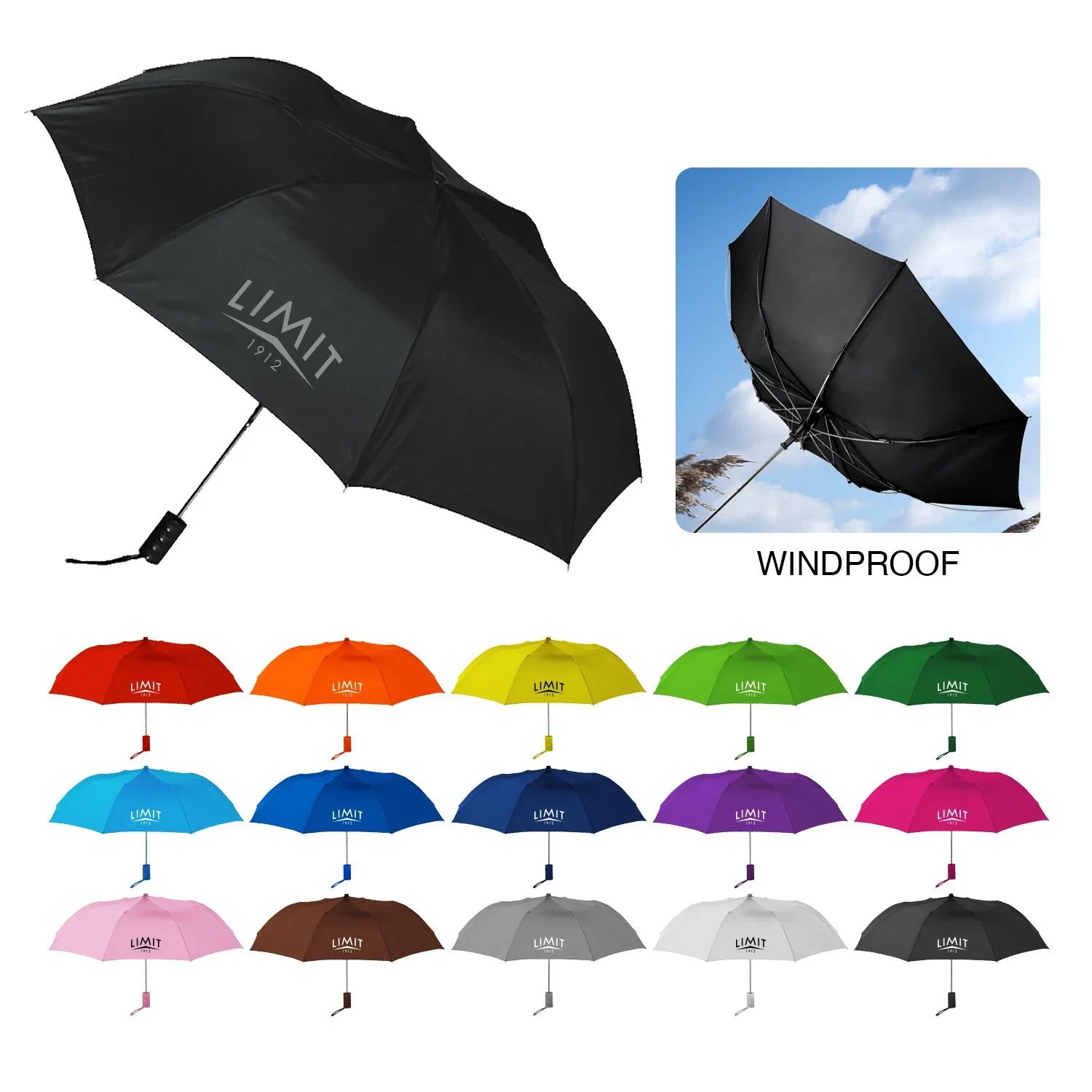 Personalized Logo Compact Umbrella — view 3