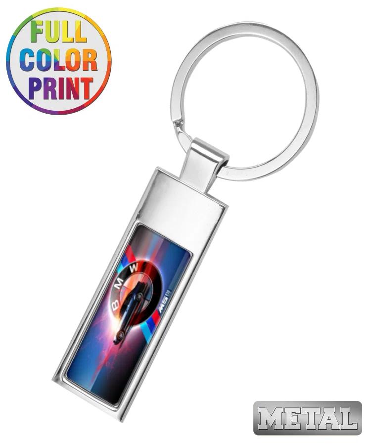 Personalized Rectangle Metal Keychain with Custom Printing
