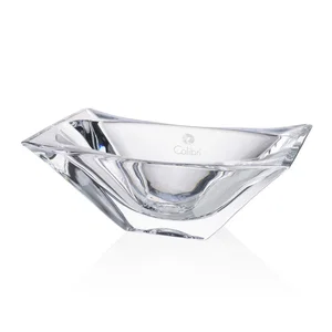 Lead Free Crystalline Bowl, Rectangular Top Oval Opening