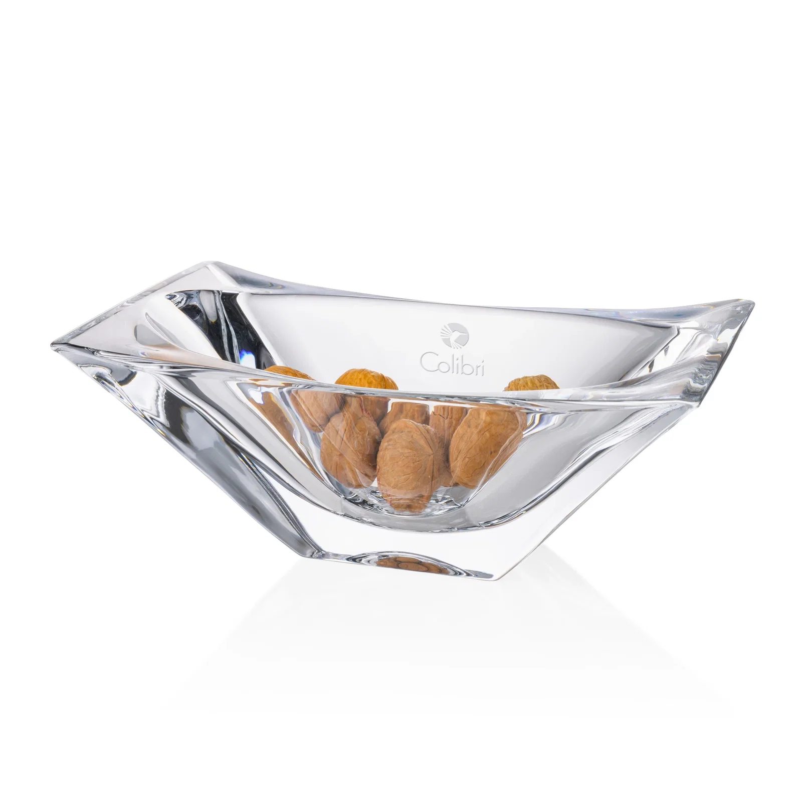 Custom Lead Free Crystalline Bowl, Rectangular Top Oval Opening for corporate award ceremonies