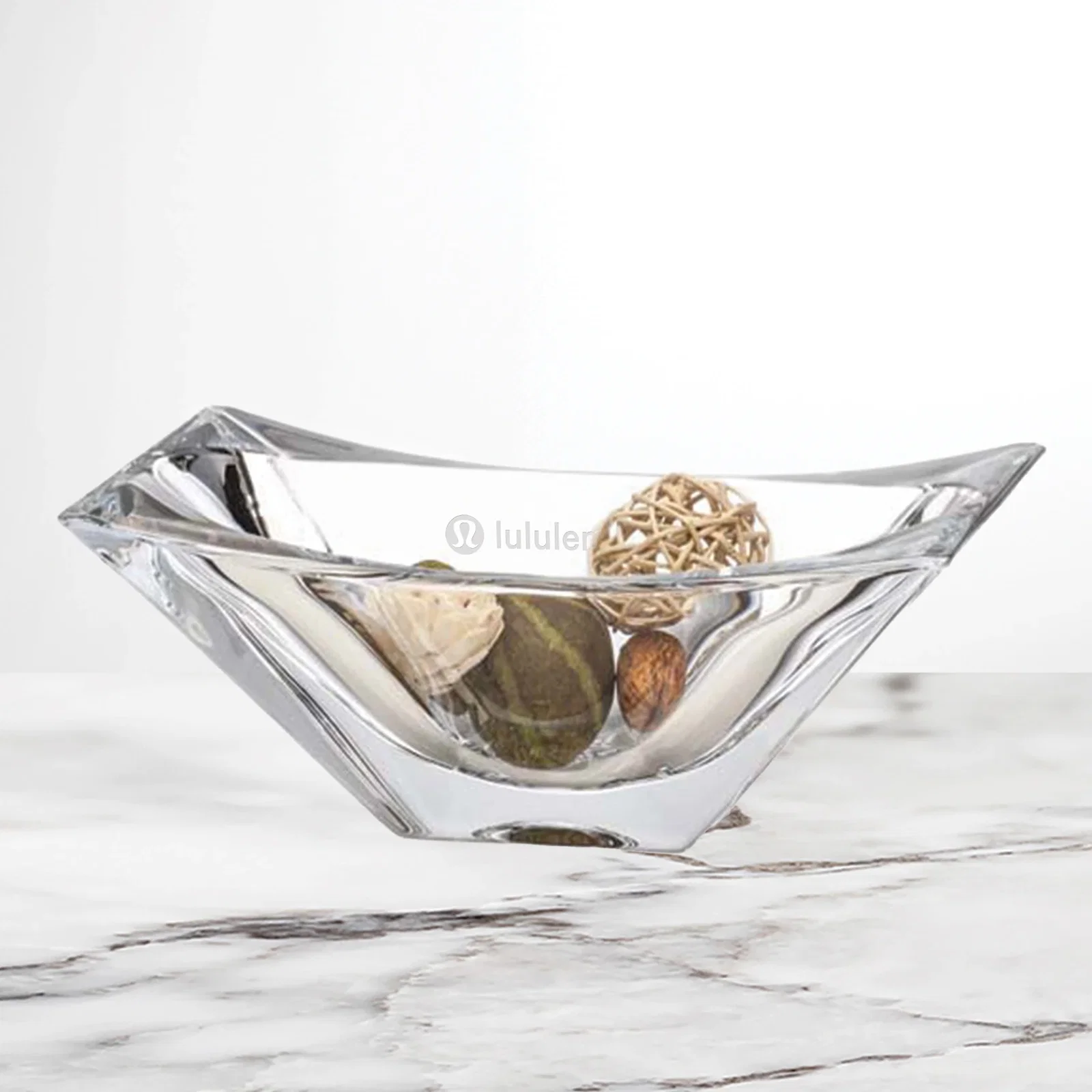 Custom Lead Free Crystalline Bowl, Rectangular Top Oval Opening for sales achievement awards