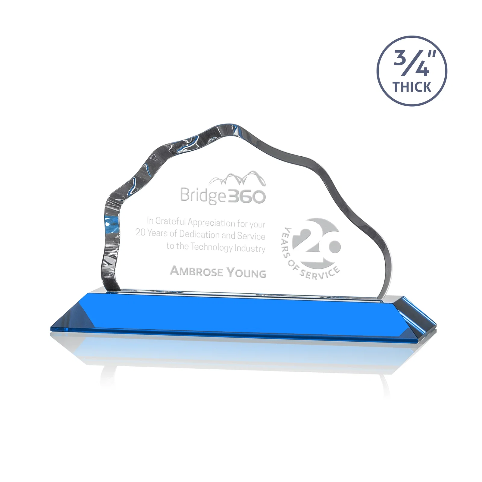 Promotional Iceberg Silhouette Crystal Award on Mitered Base, awards for corporate award ceremonies