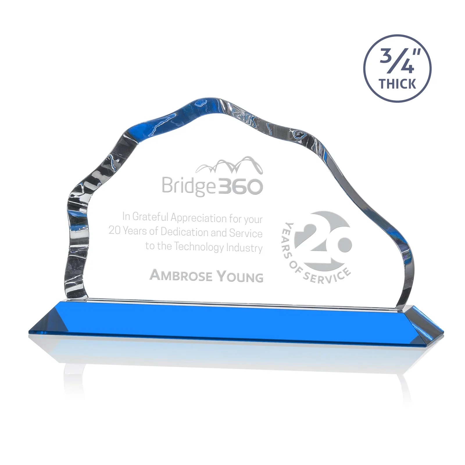 Promotional Iceberg Silhouette Crystal Award on Mitered Base, awards for sales achievement awards