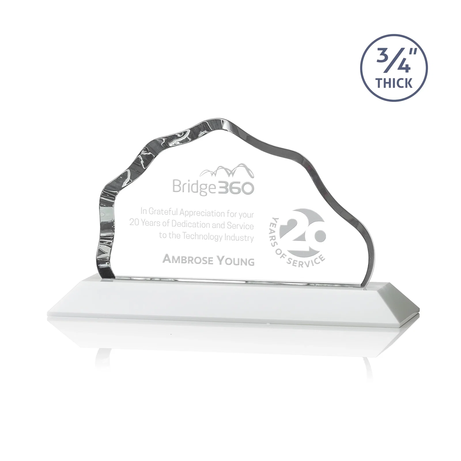 Promotional Iceberg Silhouette Crystal Award on Mitered Base, awards for team milestone celebrations