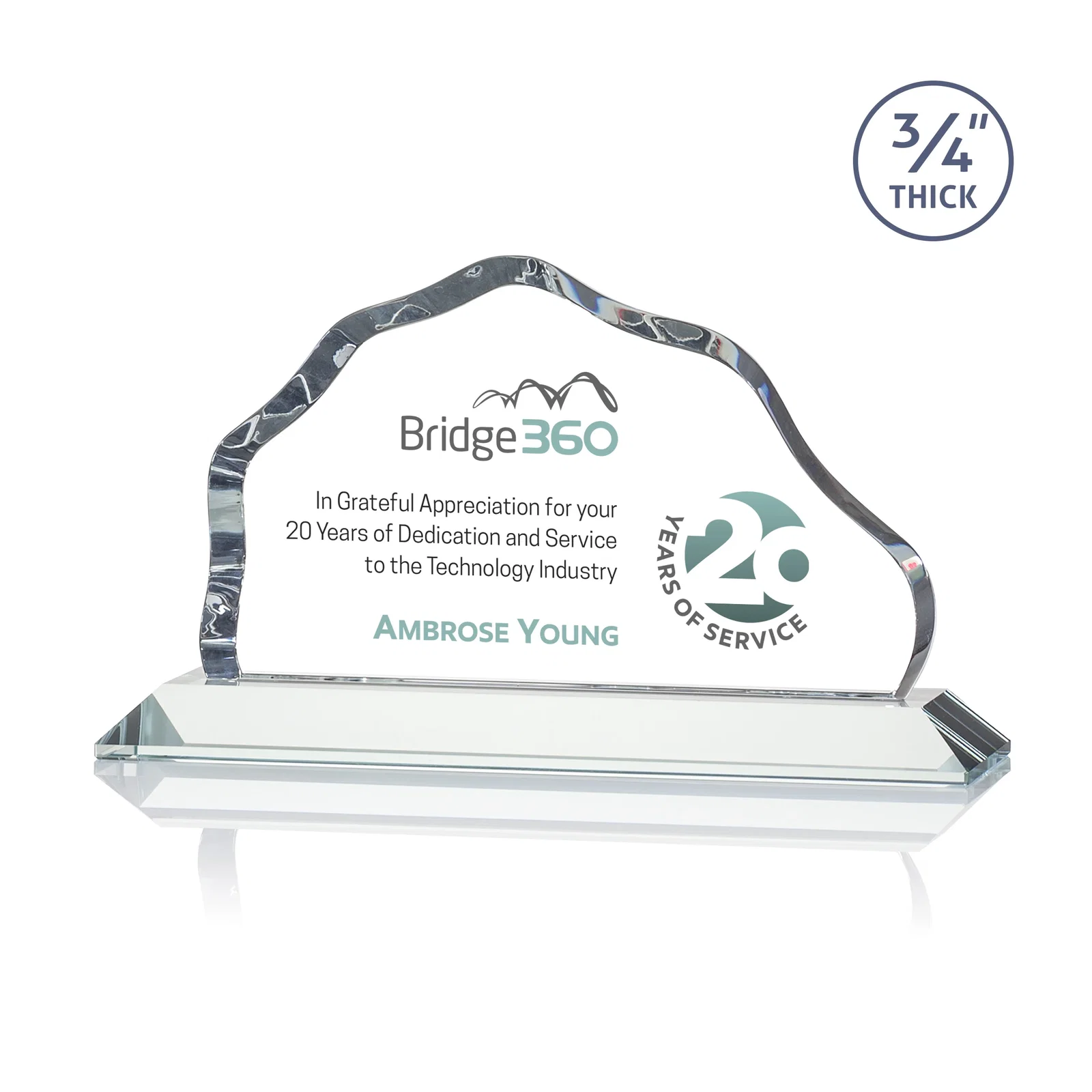 Promotional Iceberg Silhouette Crystal Award on Mitered Base, awards for dealer and partner awards
