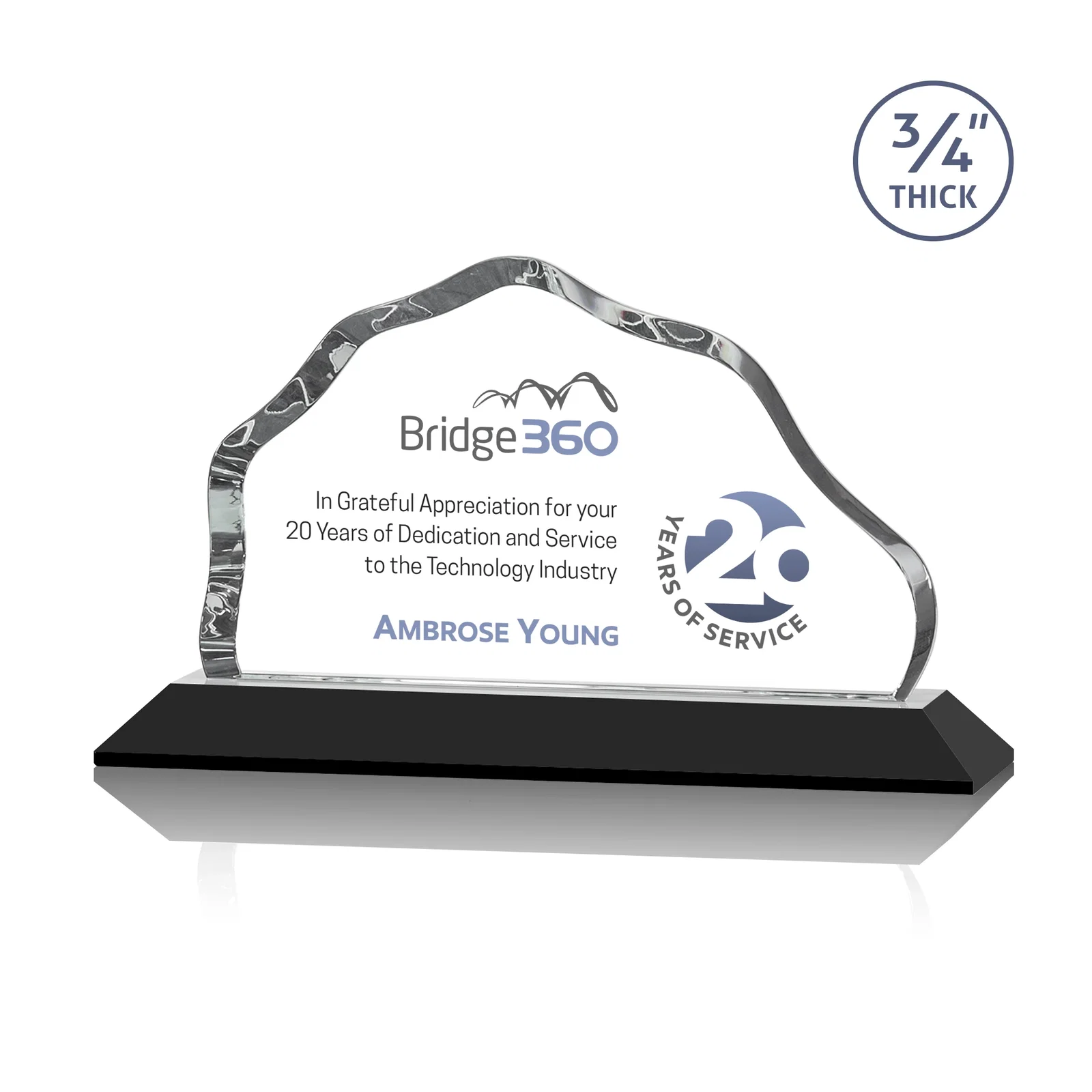 Branded Iceberg Silhouette Crystal Award on Mitered Base, awards for dealer and partner awards