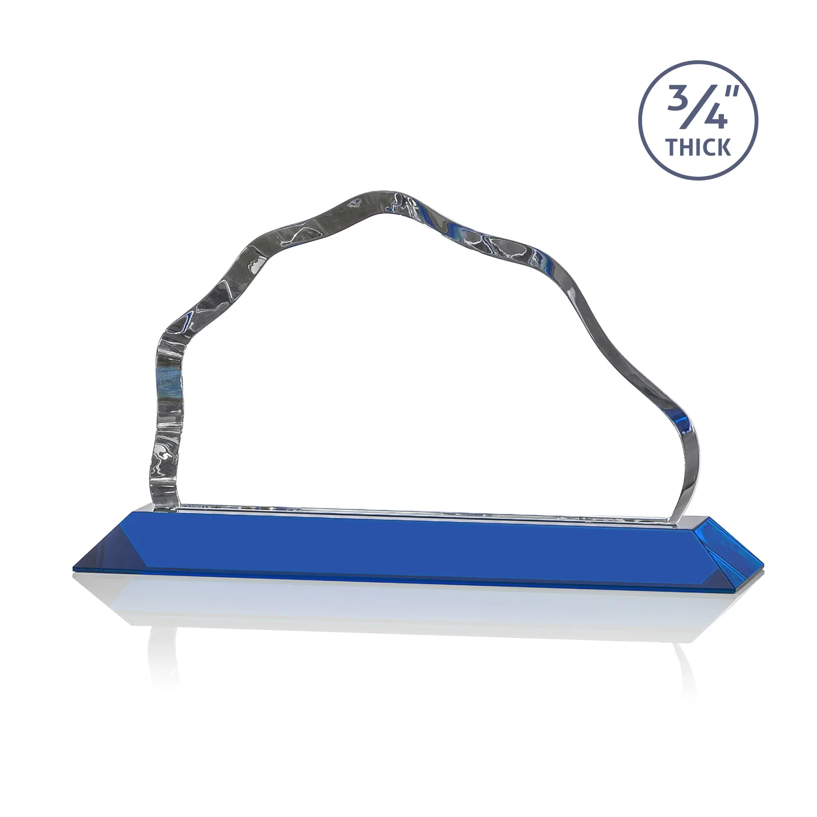 Customized Iceberg Silhouette Crystal Award on Mitered Base, awards for team milestone celebrations