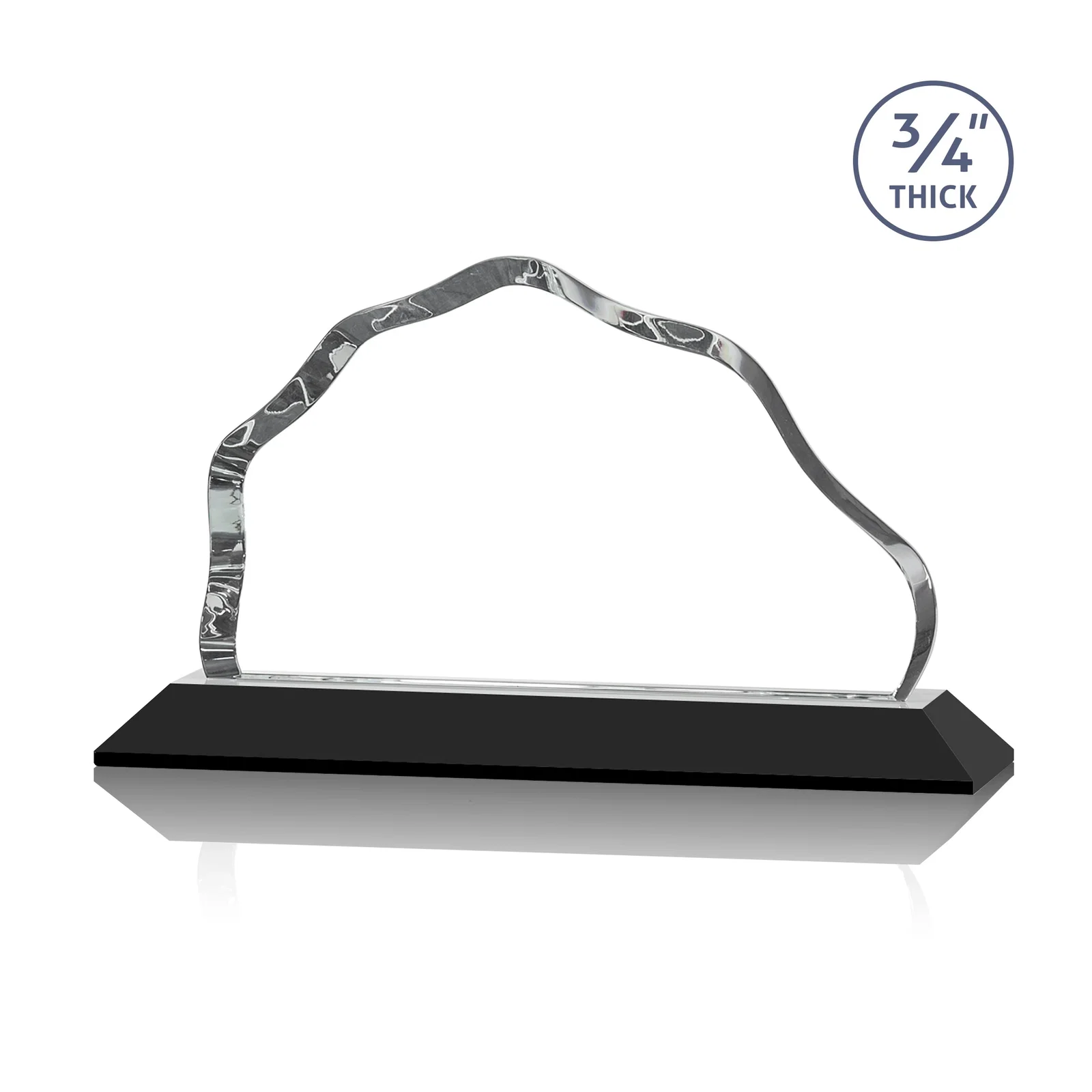 Customized Iceberg Silhouette Crystal Award on Mitered Base, awards for safety achievement programs
