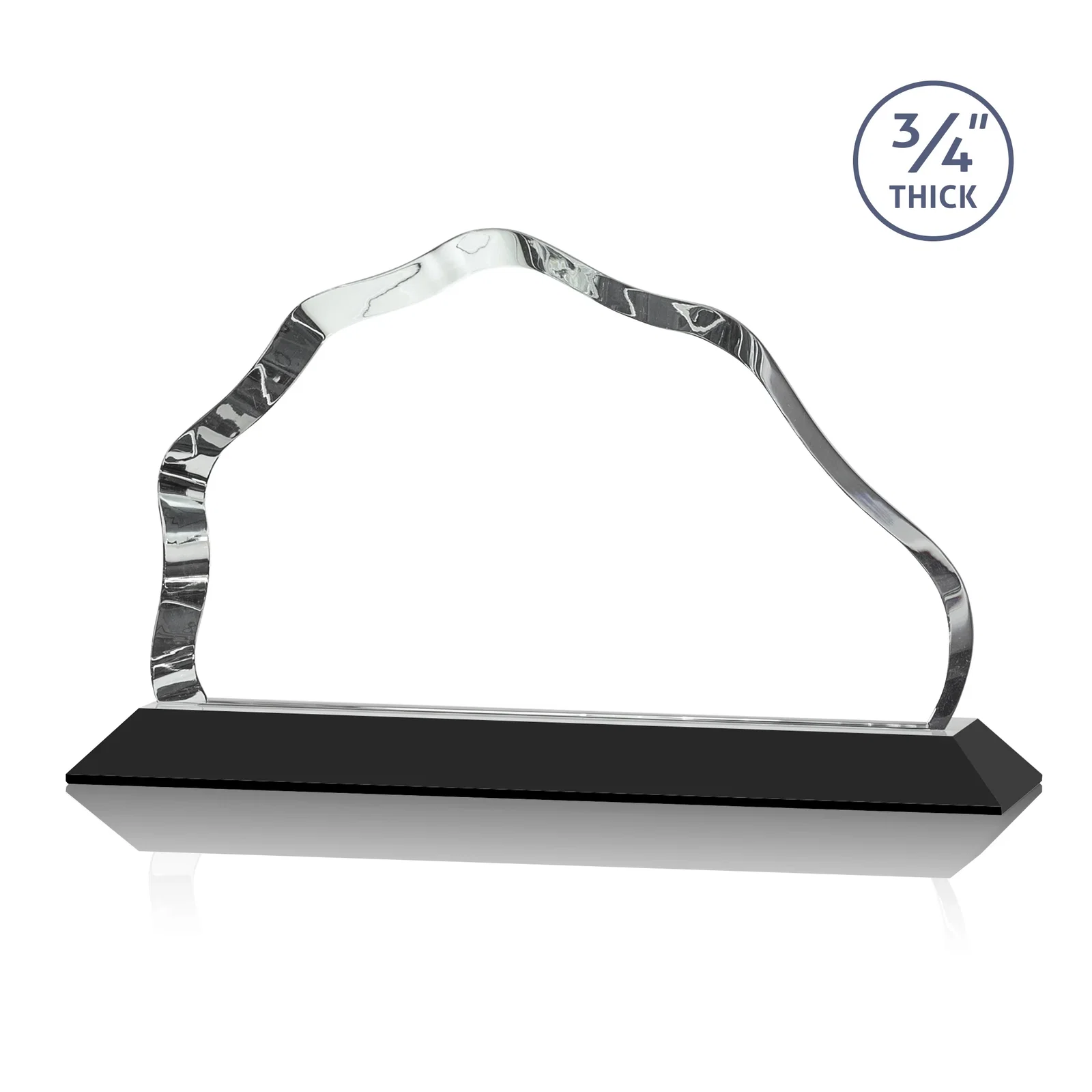 Customized Iceberg Silhouette Crystal Award on Mitered Base, awards for volunteer appreciation
