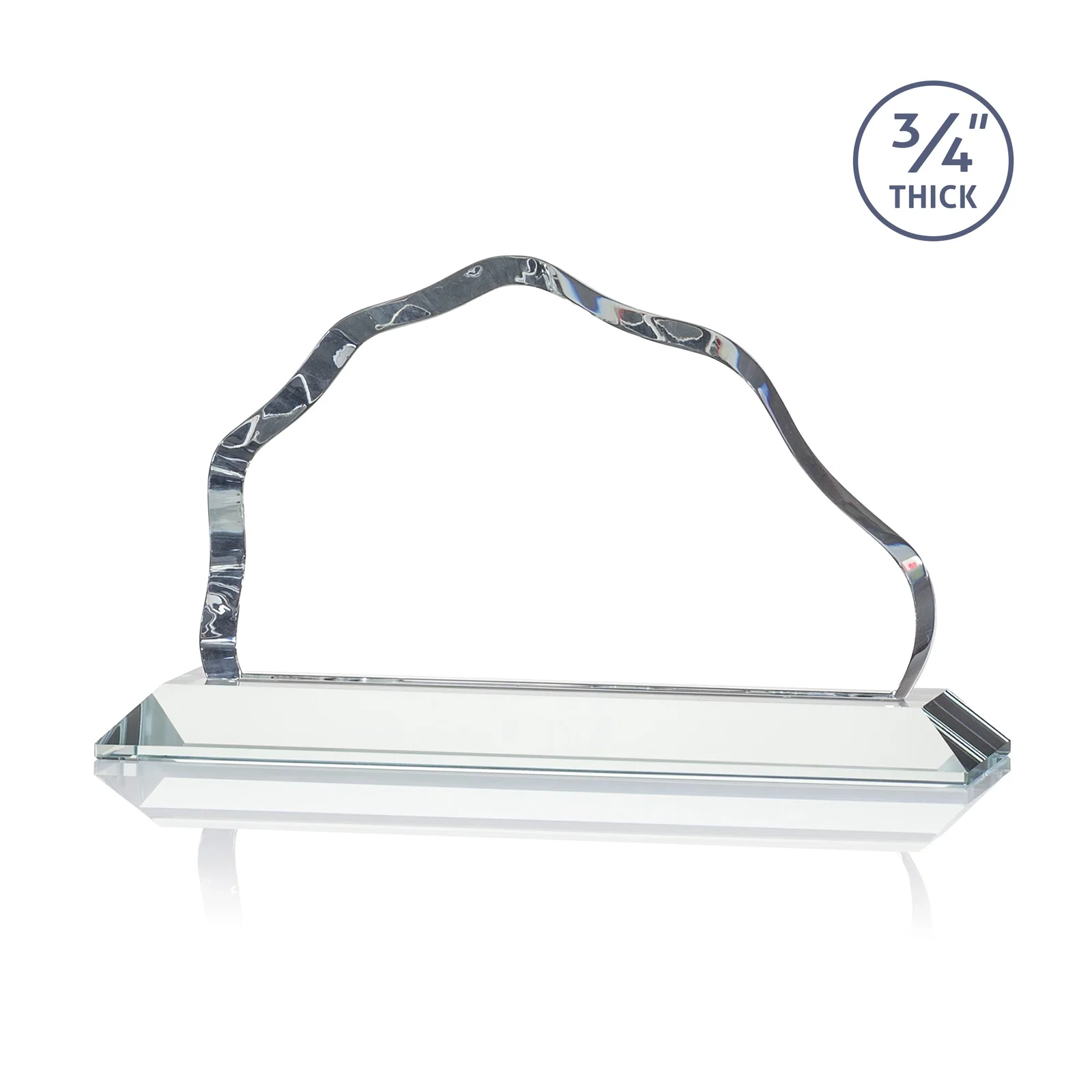 Customized Iceberg Silhouette Crystal Award on Mitered Base, awards for company anniversary events