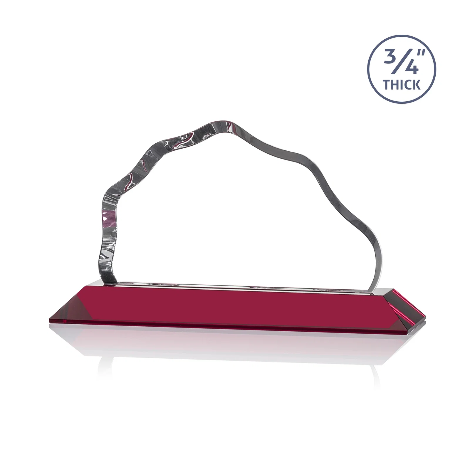 Custom engraved Iceberg Silhouette Crystal Award on Mitered Base, awards for graduation ceremonies