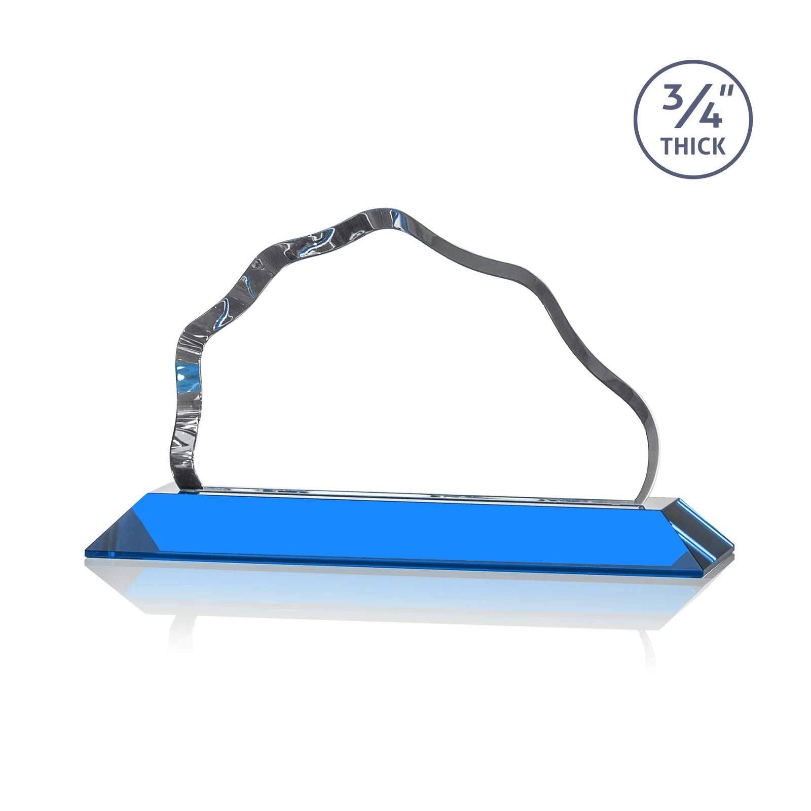 Custom engraved Iceberg Silhouette Crystal Award on Mitered Base, awards for dealer and partner awards