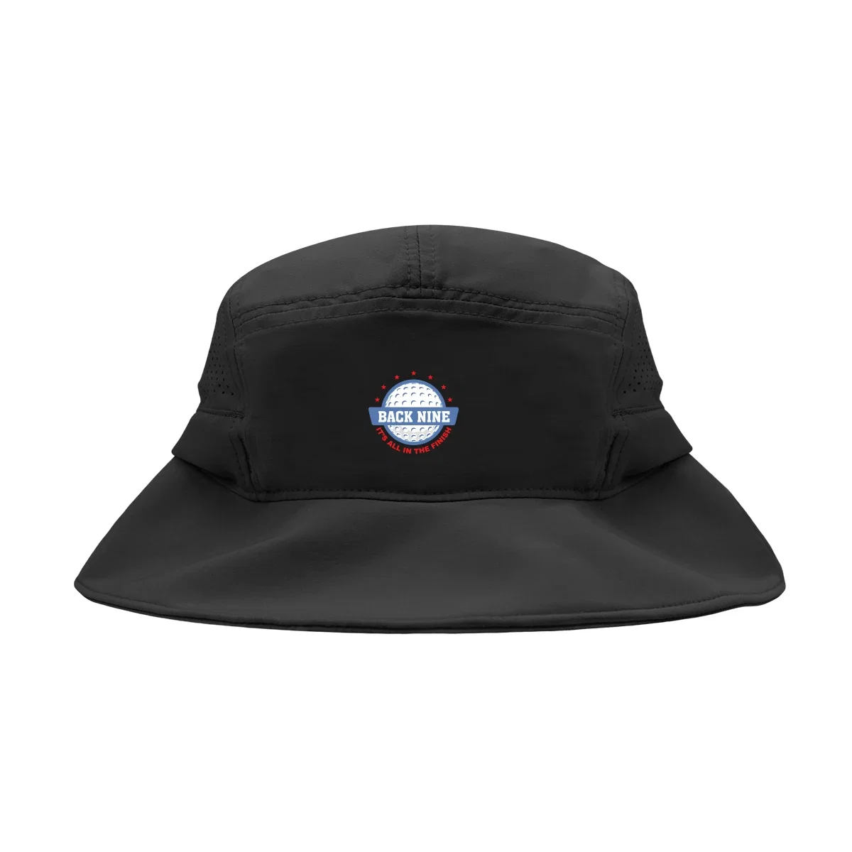 Back of the hat with seams between crown panels