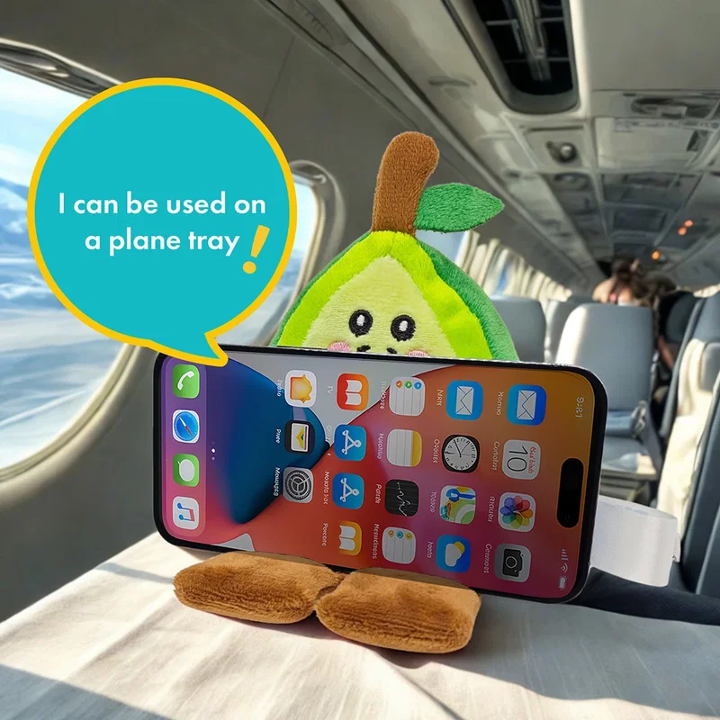Phone Pals branded weighted phone holder holding a phone landscape