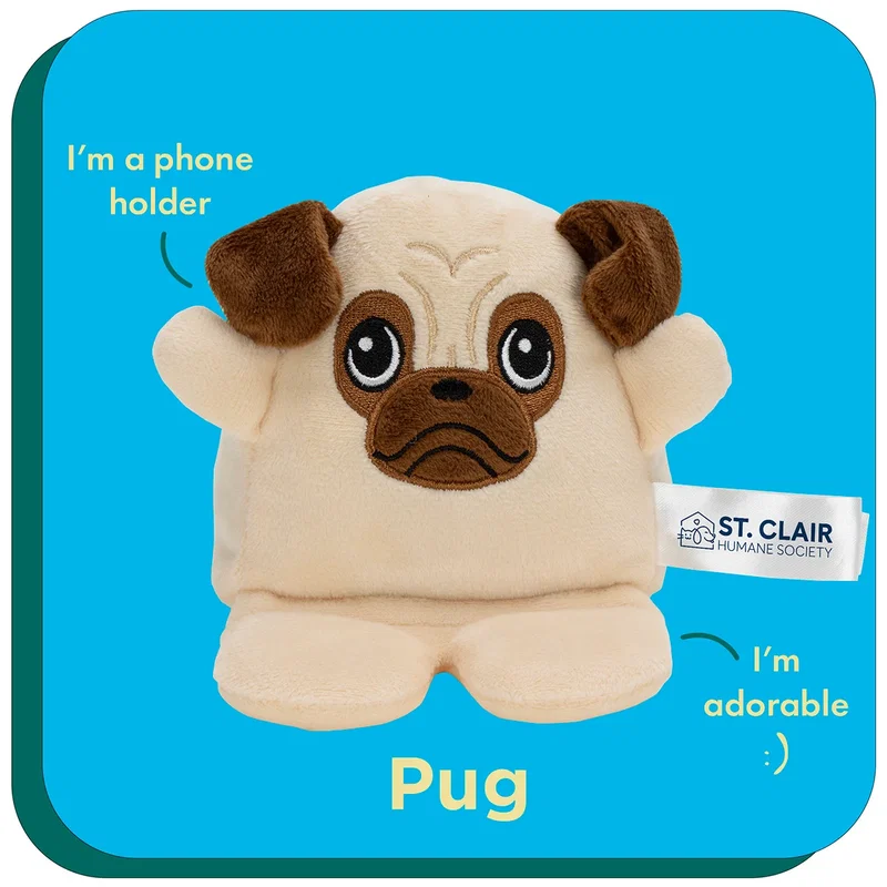 Phone Pals Weighted Plush Phone Holder, side profile showing the weighted base, style 3 of 3