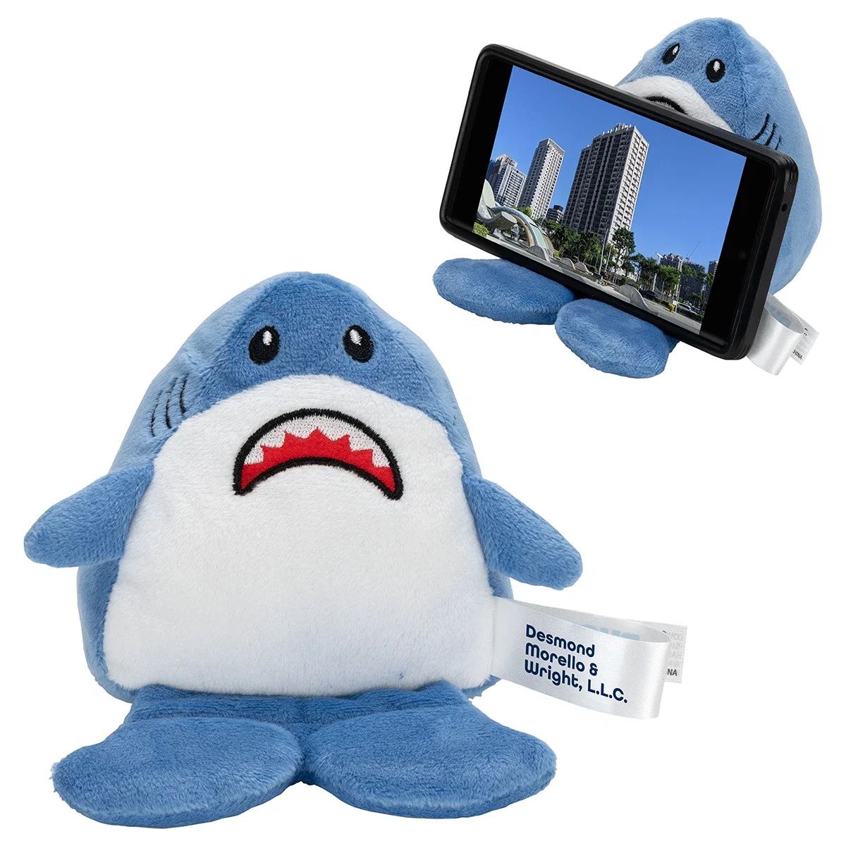 Custom Phone Pals Weighted Plush Phone Holder, front view of the branded plush phone holder, style 2 of 3