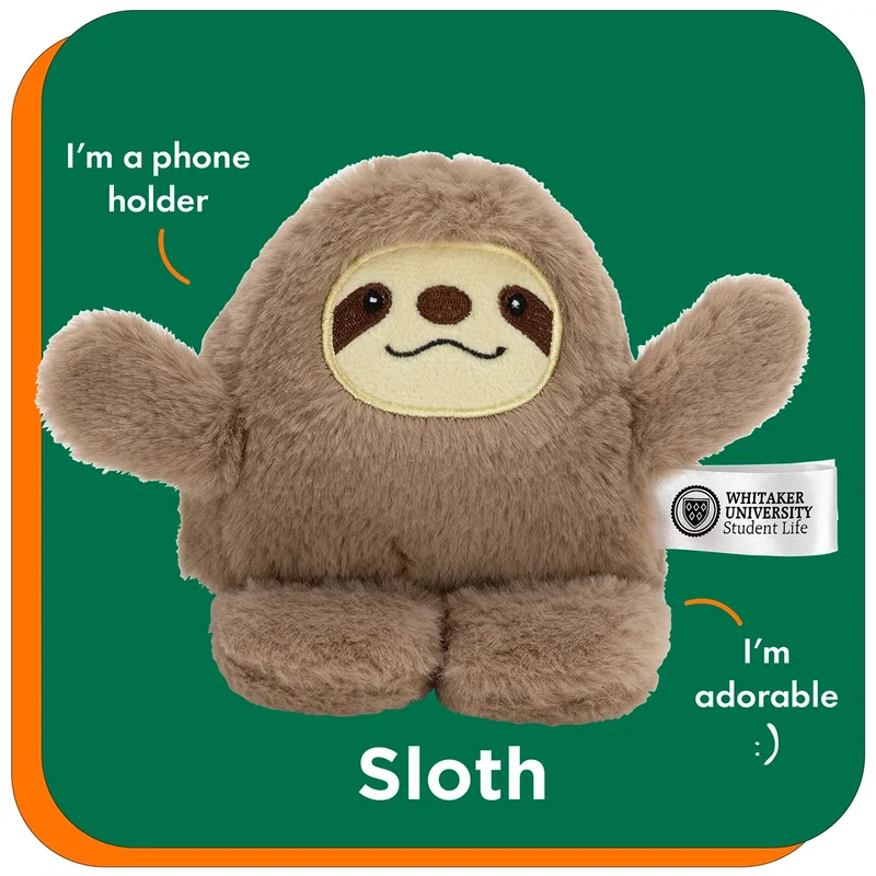 Phone Pals Weighted Plush Phone Holder, side profile showing the weighted base, style 1 of 3