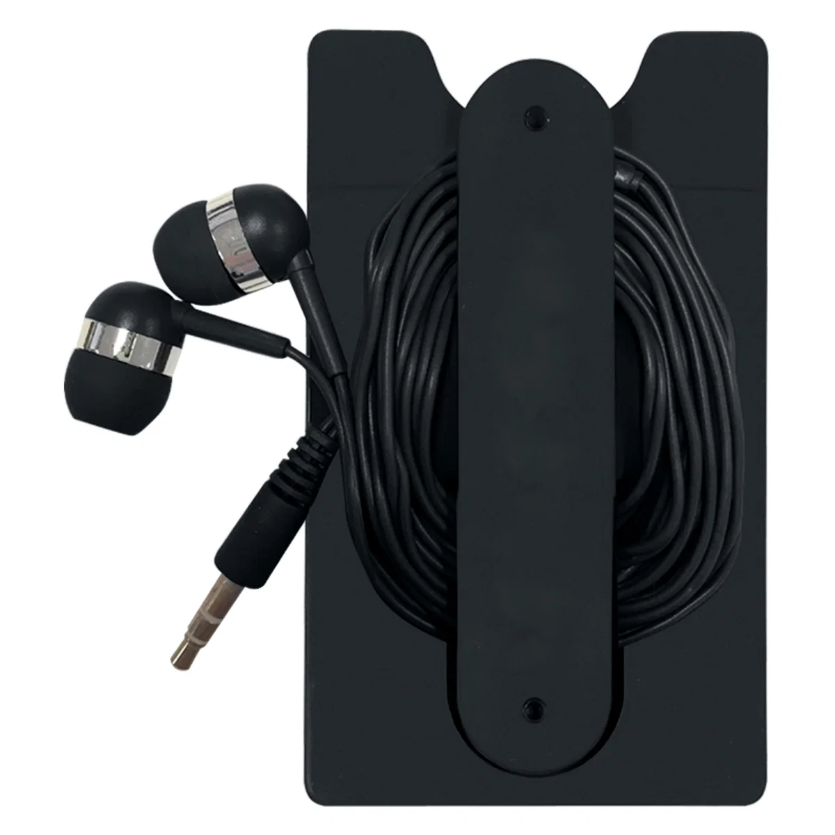 Pocket opened to show the earbuds tucked away