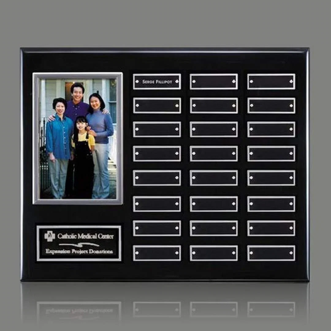 Custom Photo Perpetual Plaque on Piano Finish Wood, Up to 18x24 In for volunteer appreciation