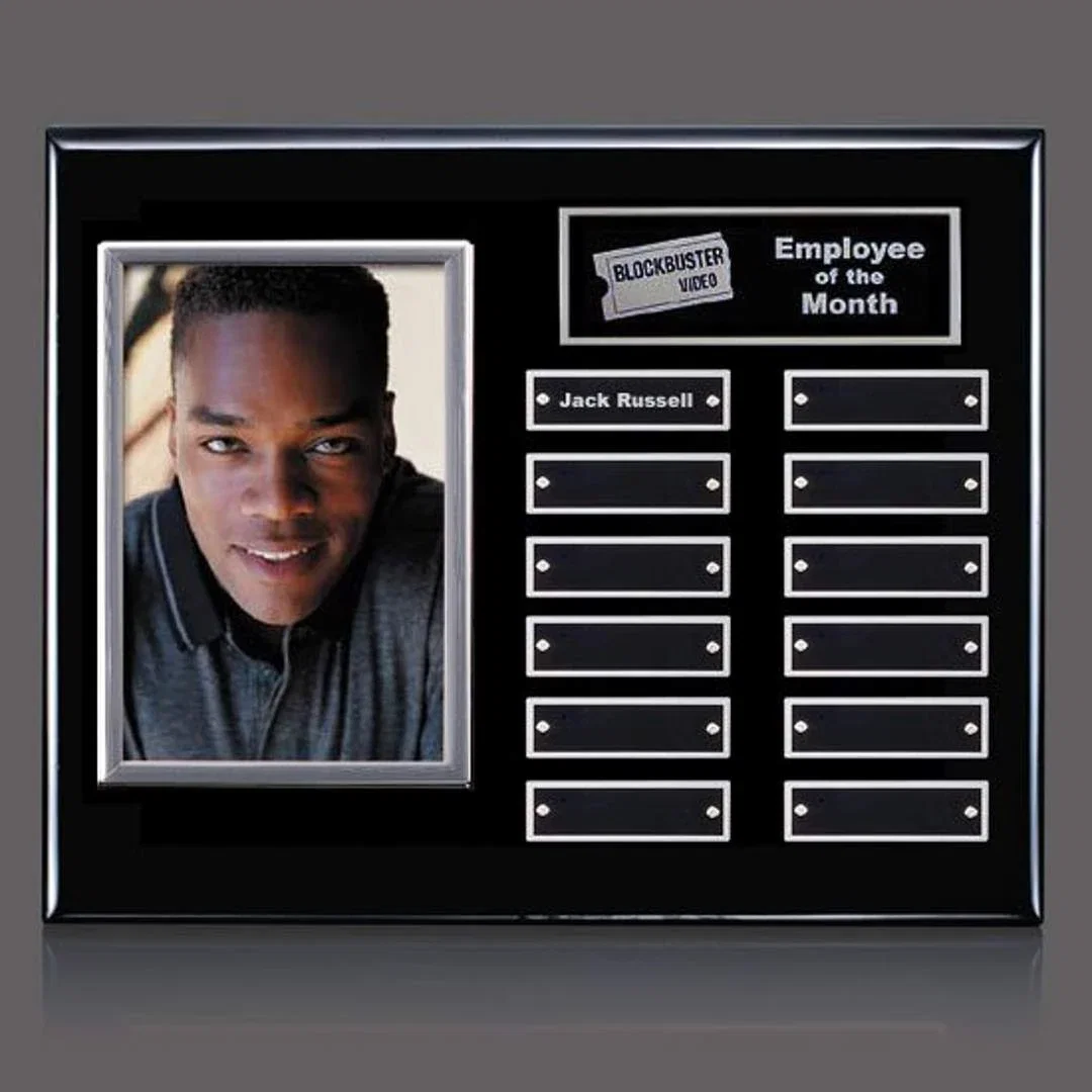 Custom Photo Perpetual Plaque on Piano Finish Wood, Up to 18x24 In for graduation ceremonies