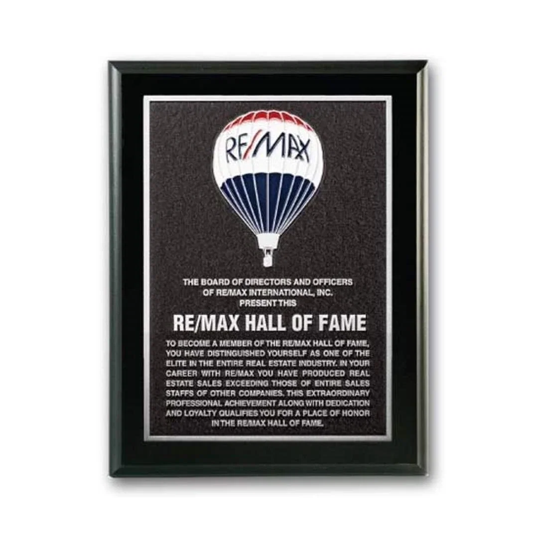 Custom Ebony Piano Finish Photocast Relief Plaque for sales achievement awards