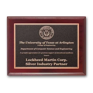Mahogany-Finished Walnut Photocast Relief Plaque