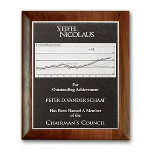 Rolled-Edge Walnut Photocast Relief Plaque
