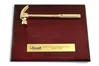 8" x 10" Piano Wood With Gold Hammer in Gold