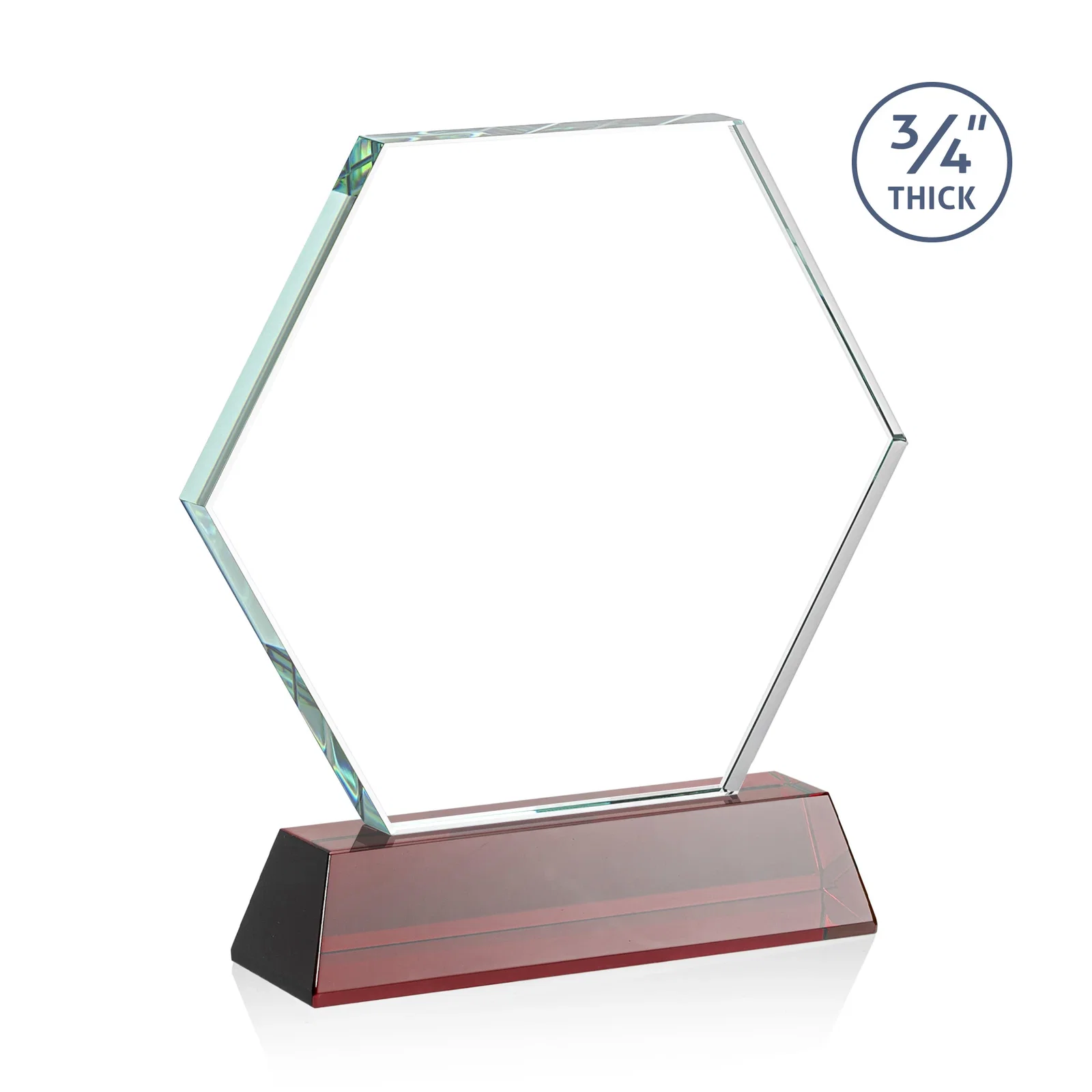 Custom Starfire Crystal Hexagon Award on Tall Tapered Base, awards, with your logo for team milestone celebrations