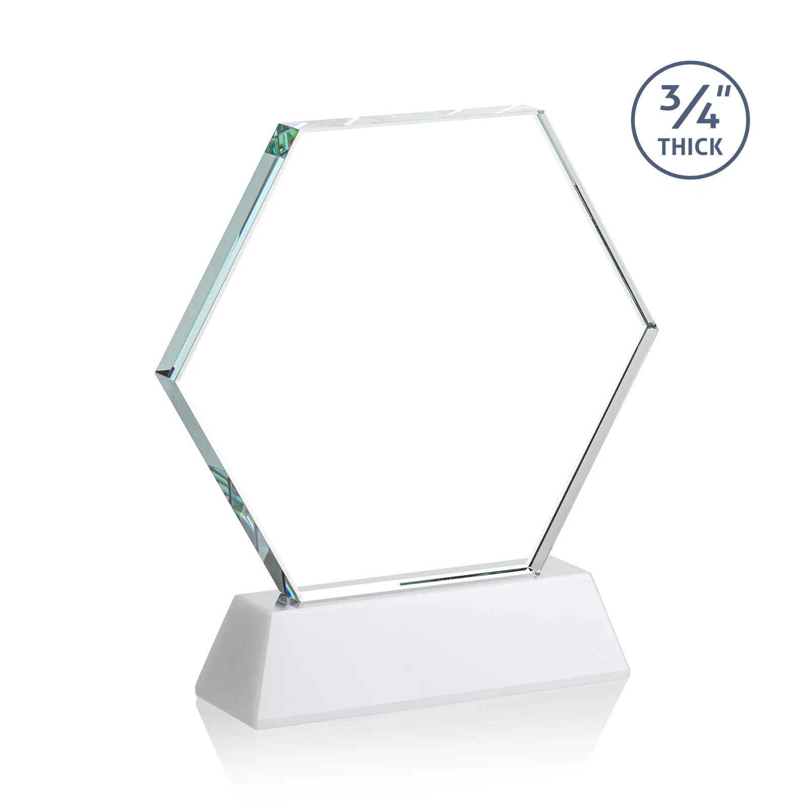 Custom Starfire Crystal Hexagon Award on Tall Tapered Base, awards, with your logo for dealer and partner awards