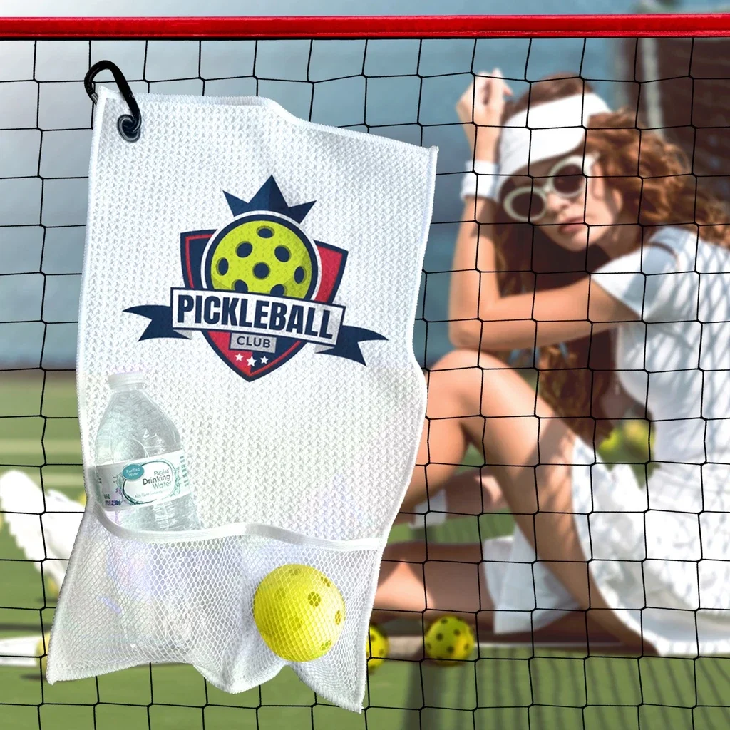 Pickle Pocket Waffle Towel — White — view 2