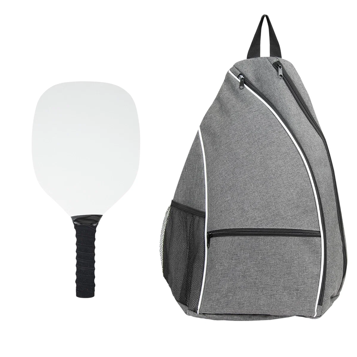 Ball shown in close detail highlighting the carry bag