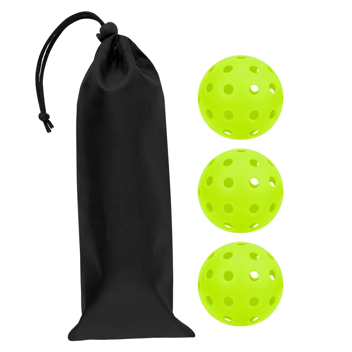 Single outdoor ball held to show its perforated shell