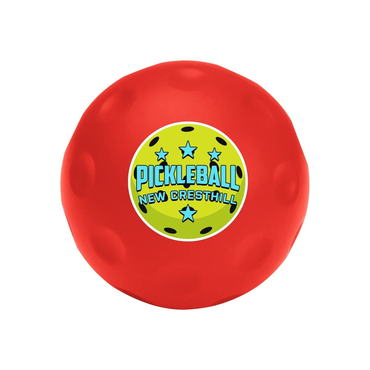 Foam pickleball stress reliever with molded surface holes