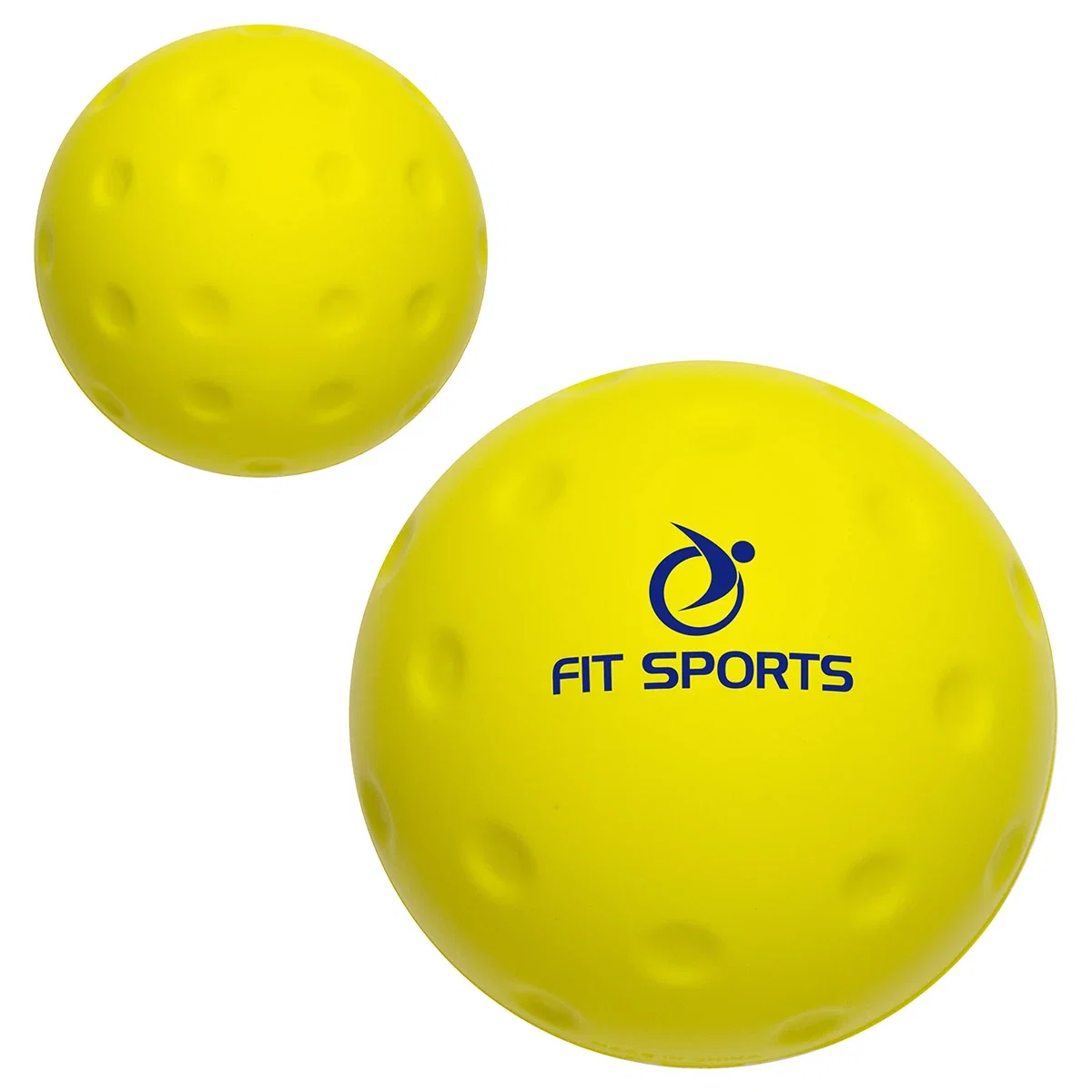 Custom Pickleball Stress Reliever, front view of the branded pickleball-shaped stress ball