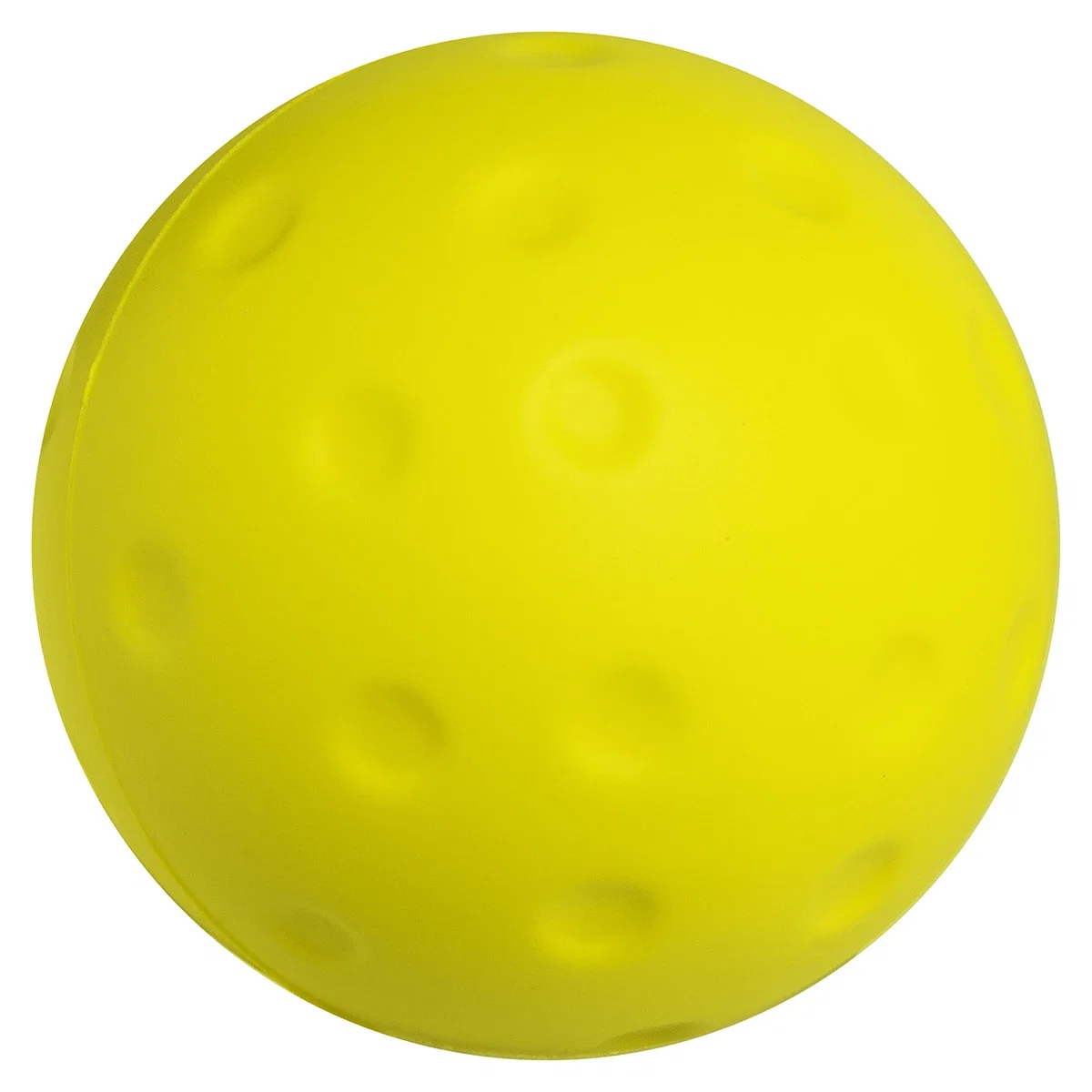 Hand squeezing the Pickleball Stress Reliever, promotional stress ball in use