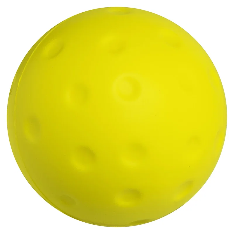 Hand squeezing the Pickleball Stress Reliever, promotional stress ball in use